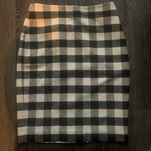 Ann Taylor black and white checkered pencil skirt